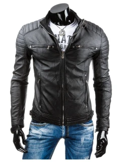 Pánská kožená bunda černá TX3247