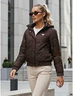 Kurtka damska przejściowa z kapturem brązowa model 22102037 - FashionStreet