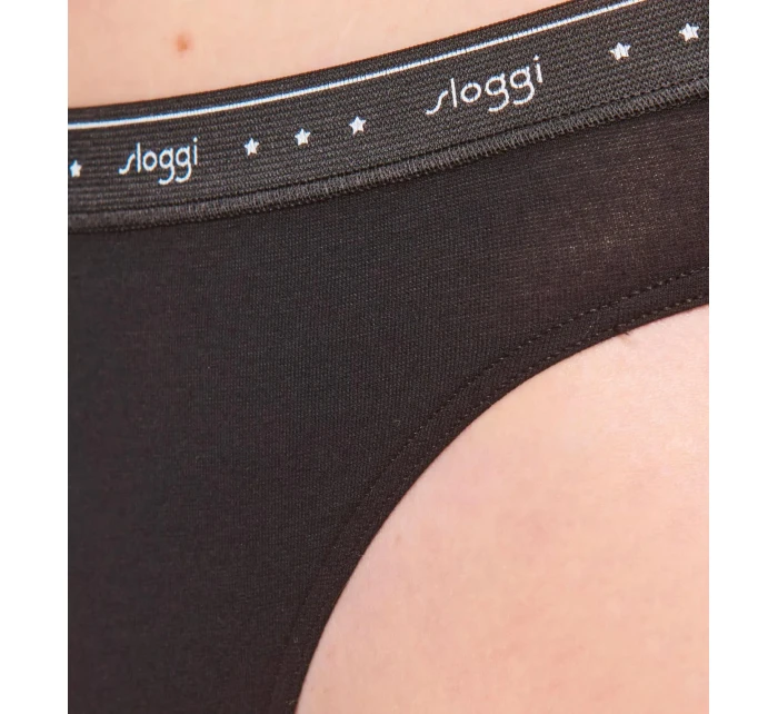 Dámské kalhotky 24/7 100 Tai 3P - BLACK - černá 0004 - SLOGGI