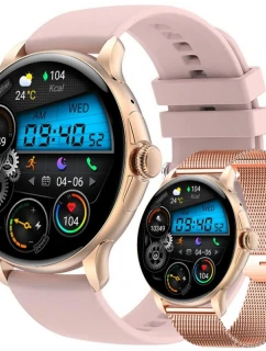 Dámské chytré hodinky  ROSE GOLD Náramek + řemínek růžová model 21806369 - RUBICON