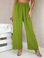 Kalhoty se širokými nohavicemi oliva