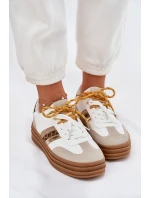 Dámské Tenisky Na Platformě S Dvojitým Šněrováním Leopardí Bílé Niteria Dámské Tenisky Na Platformě S Dvojitým Šněrováním Leopardí Bílé Niteria