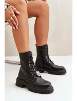 Dámské Workery Kotníkové Boty z Eko Kůže s Odznaky Černé Kristines Dámské Workery Kotníkové Boty z Eko Kůže s Odznaky Černé Kristines