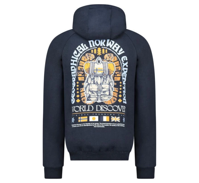 Pánská mikina WZ3016H/GN Šedá melanž s potiskem - Geographical Norway