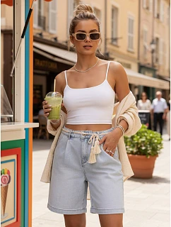 Dámské ležérní modré džínové šortky FashionStreet SY0498