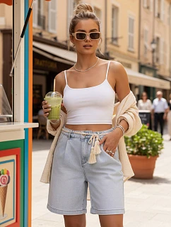 Dámské ležérní modré džínové šortky FashionStreet SY0498