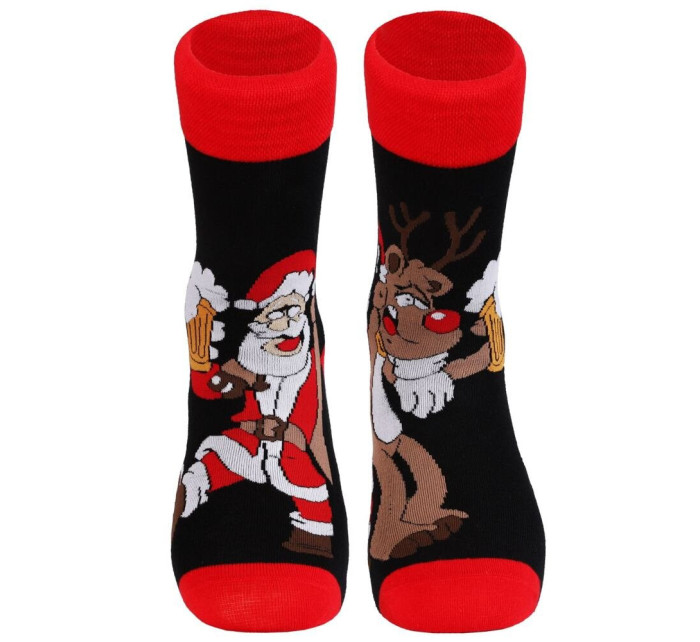 Ponožky Santa s pivem černé