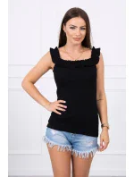 Španělská halenka s volánky černá