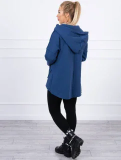 Zateplená mikina s delšími zády a kapsami z džínoviny