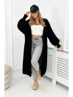 Svetr dlouhý kardigan černý Svetr dlouhý kardigan černý