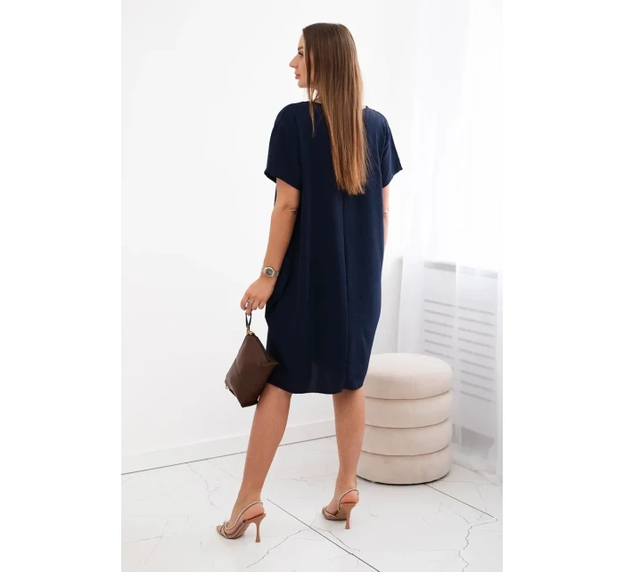 Šaty s kapsami a přívěskem námořnická modř Šaty s kapsami a přívěskem námořnická modř