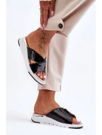 Lakované nízké klínky S.Barski AL22469 Černé