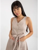 Dámské šaty LK SK béžová model 18116344 - FPrice Dámské šaty LK SK béžová model 18116344 - FPrice