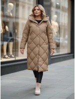 Dámská prošívaná zimní bunda s kapucí FEMACOAT khaki FashionStreet TY5477
