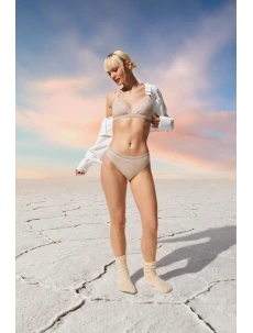 Dámská podprsenka GO Ribbed R Bralette - GRAY - sv. béžová M013 - SLOGGI