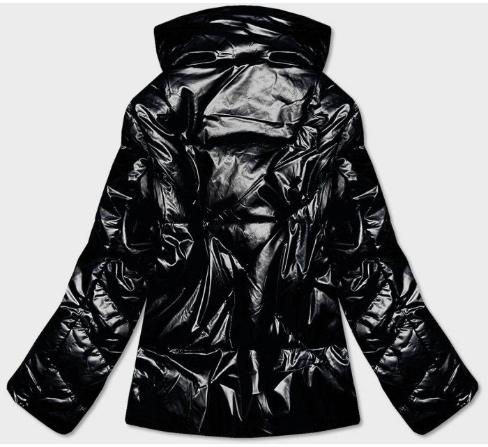 Černá dámská bunda s leskem (OMDL-023)