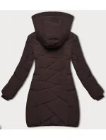Hnědá dámská zimní bunda se stahovacími lemy LHD (LHD-24580)