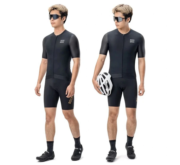 Cyklistický dres model 22114069 krátký rukáv velikost M černý - Rockbros