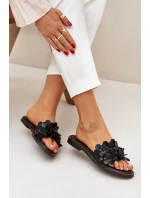 Zazoo 40381 Dámské Kožené Pantofle Na Plochém Podpatku Černé Zazoo 40381 Dámské Kožené Pantofle Na Plochém Podpatku Černé