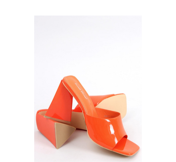 Dámské pantofle / sandálky na podpatku PM2872 Oranžová - Sweet Shoes