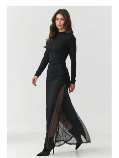 Dámské společenské dlouhé šaty M902 Černá - Makadamia