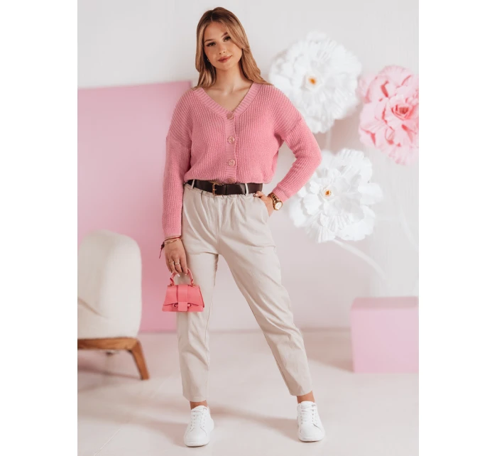 Dámský oversize žebrovaný svetr SWEETDREAM růžový FashionStreet MY2460