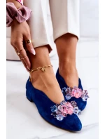 Elegantní Semišové Boty S Dekorací námořnická modrá model 21581728 - Boto