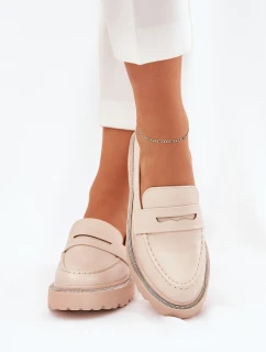 Dámské Mokasíny Eko Kožené S Béžové model 21690528 - Boto