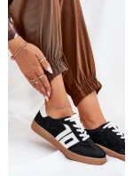 Tenisky Sportovní Obuv Semišová model 21690666 Černé - VINCEZA Tenisky Sportovní Obuv Semišová model 21690666 Černé - VINCEZA