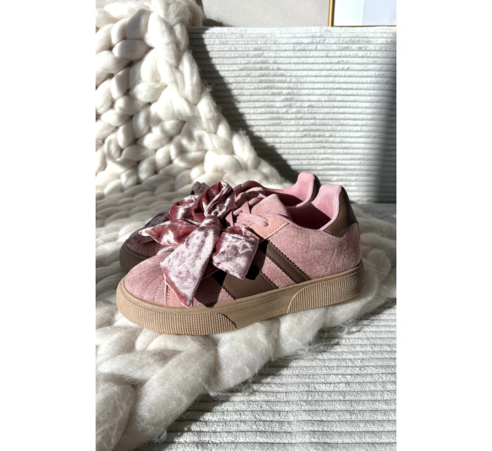 Dámské tenisky s mašlí růžové model 21710139 - Boto Dámské tenisky s mašlí růžové model 21710139 - Boto