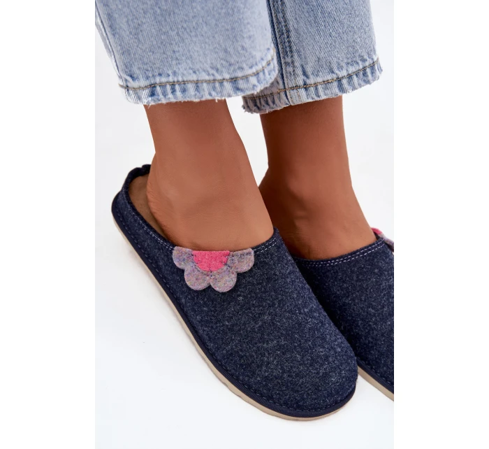 pantofle s květinou tmavě modré model 21725220 - Inblu pantofle s květinou tmavě modré model 21725220 - Inblu