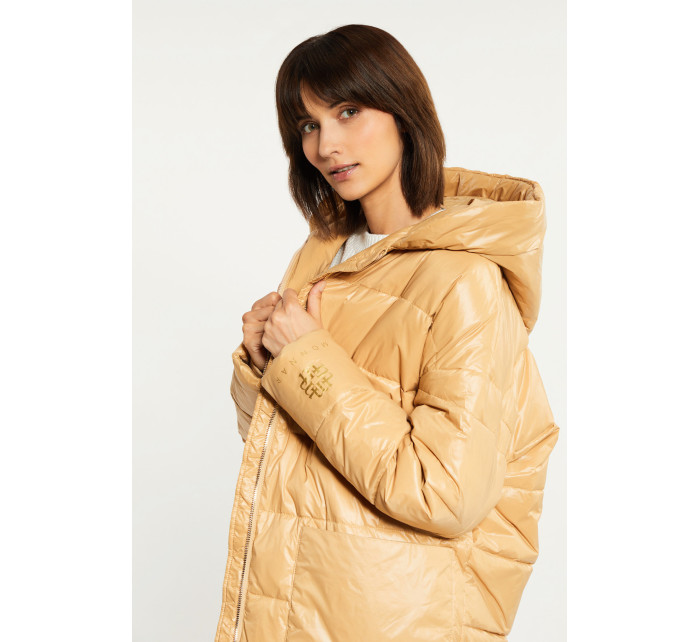 Monnari Kabáty Péřový prošívaný kabát s kapucí Light Beige
