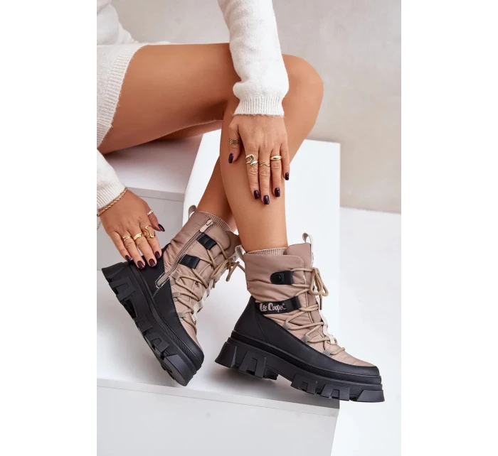 Dámské Sněhule Na Zip Lee Cooper LCJ-24-47-3143 Béžové Dámské Sněhule Na Zip Lee Cooper LCJ-24-47-3143 Béžové