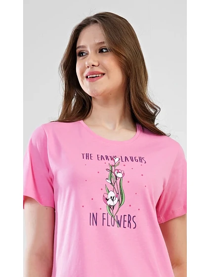 Dámská noční košile s krátkým rukávem Flowers Dámská noční košile s krátkým rukávem Flowers