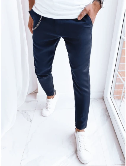 Pánské tmavě modré kalhoty pro volný čas FashionStreet UX4010 Pánské tmavě modré kalhoty pro volný čas FashionStreet UX4010