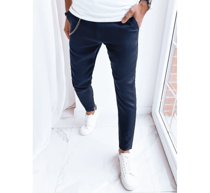 Pánské tmavě modré kalhoty pro volný čas FashionStreet UX4010 Pánské tmavě modré kalhoty pro volný čas FashionStreet UX4010