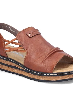 damskie na brązowe model 22087042 - Rieker