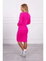 Svetr Šaty pruhované růžové neonové