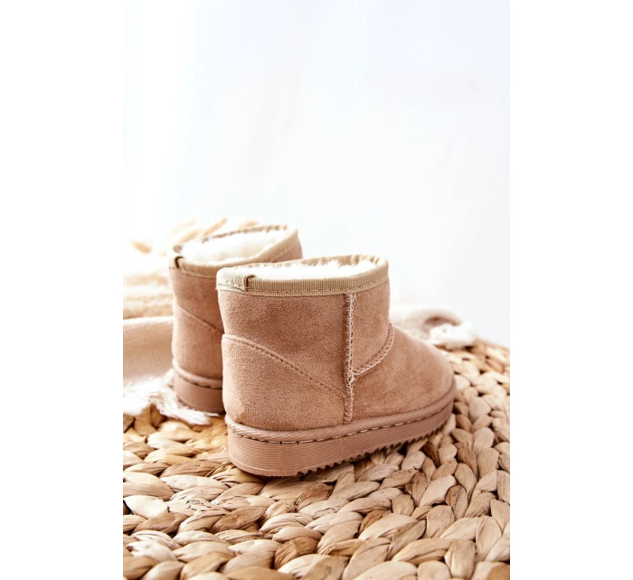 Dětské Teplé Sněhule Semišové béžové Gooby Dětské Teplé Sněhule Semišové béžové Gooby