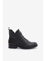 Zateplené dámské boty na plochém podpatku z eko kůže černé model 21675850 - S.Barski