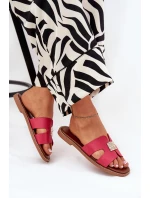 Ploché Pantofle S Výřezy A Dekorací Fuchsie Bohalis Ploché Pantofle S Výřezy A Dekorací Fuchsie Bohalis