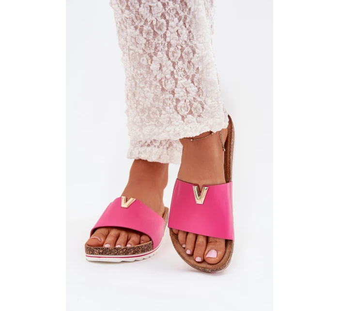 Dámské sandály na korkové platformě s ozdobným detailem fuchsie Vessira Dámské sandály na korkové platformě s ozdobným detailem fuchsie Vessira