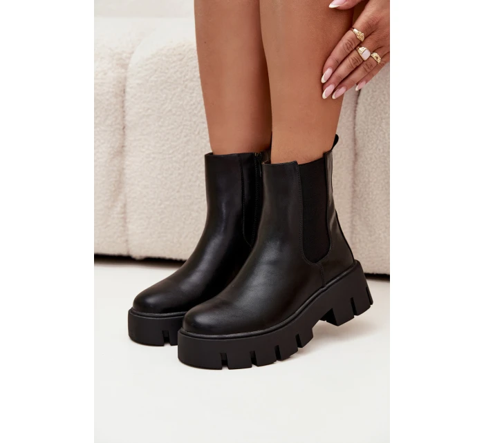 Dámské kotníkové boty s zipem Vyhřívané Eko kůže Černé Fivienne Dámské kotníkové boty s zipem Vyhřívané Eko kůže Černé Fivienne