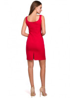 Mini šaty se výstřihem červené model 18002463 - Makover