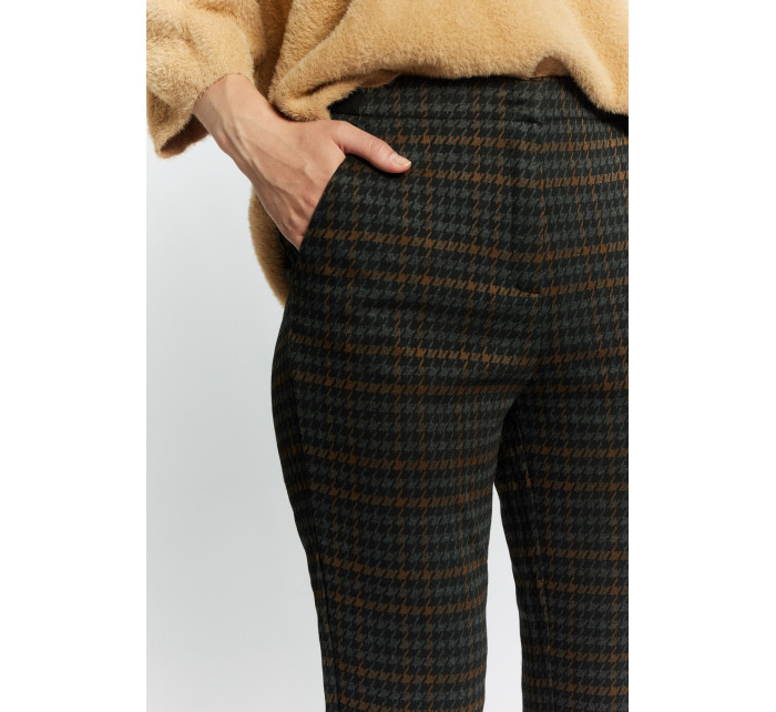 Monnari Kalhoty Dámské kostkované kalhoty Multi Brown