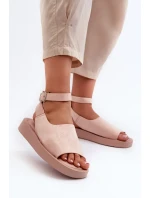 Pohodlné dámské sandály na platformě, růžová Rubie Pohodlné dámské sandály na platformě, růžová Rubie