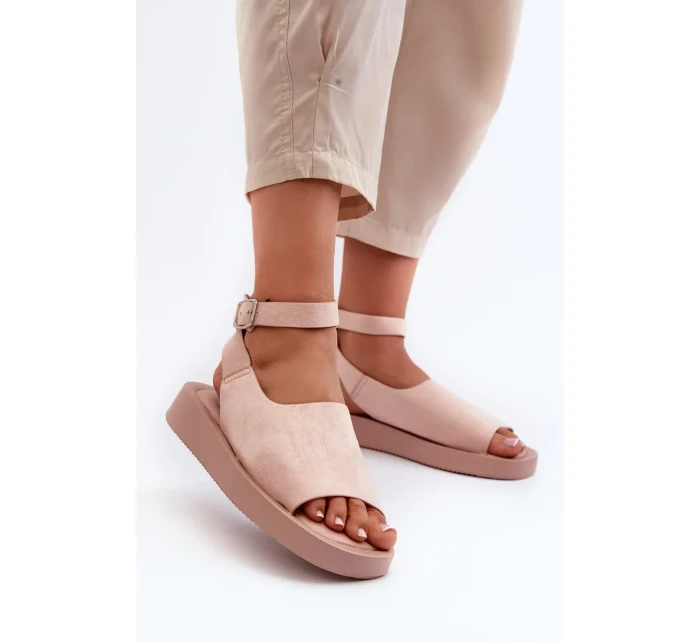 Pohodlné dámské sandály na platformě, růžová Rubie Pohodlné dámské sandály na platformě, růžová Rubie