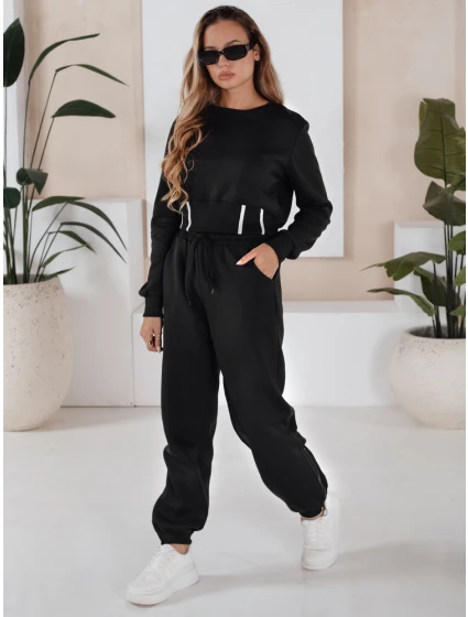 Dámský černý teplákový komplet FashionStreet AY1159 Dámský černý teplákový komplet FashionStreet AY1159
