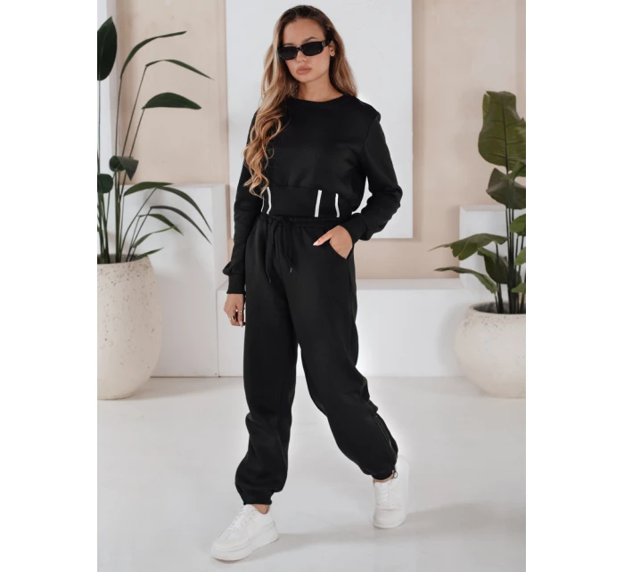 Dámský černý teplákový komplet FashionStreet AY1159 Dámský černý teplákový komplet FashionStreet AY1159