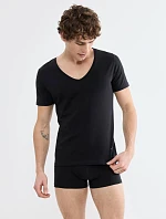 Pánské tričko SLG Base V Neck Shirt černé Black - SLOGGI